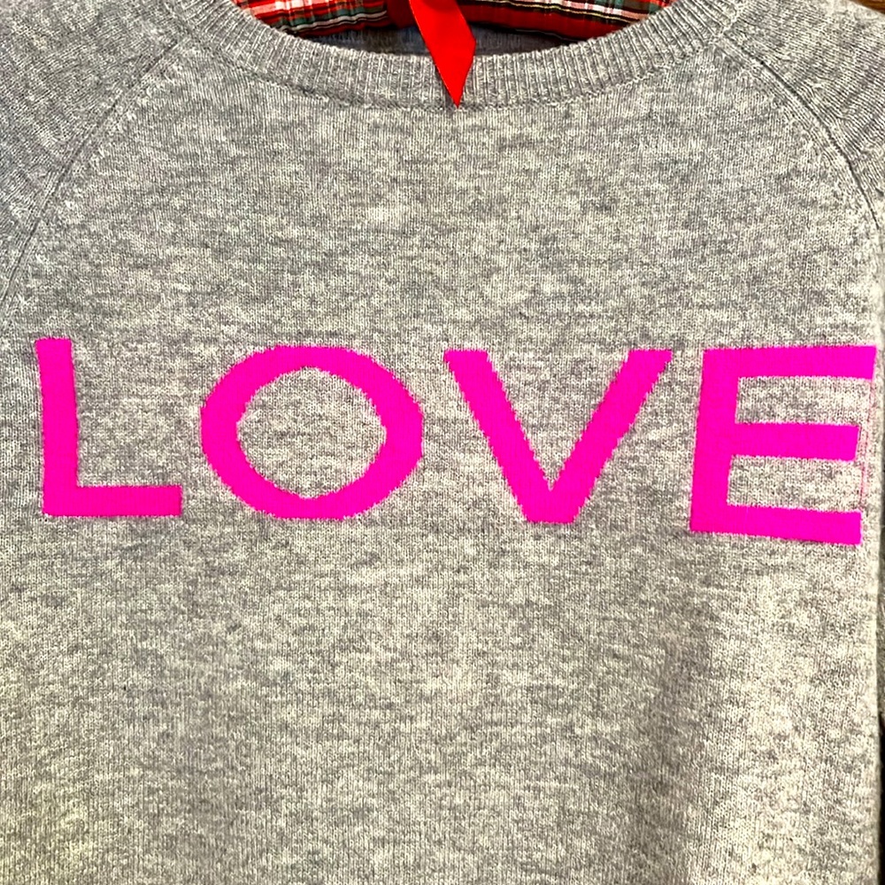 Philosophy Cashmere "LOVE" slogan Crewneck Sweater Size XS NWOT